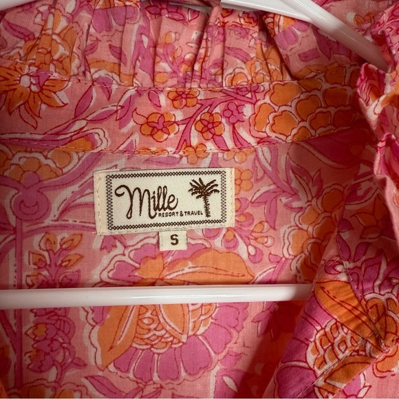 Mille - Victoria Dress in Pink Carnation - Pink/ Orange 100% Cotton - Small - Picture 3 of 11